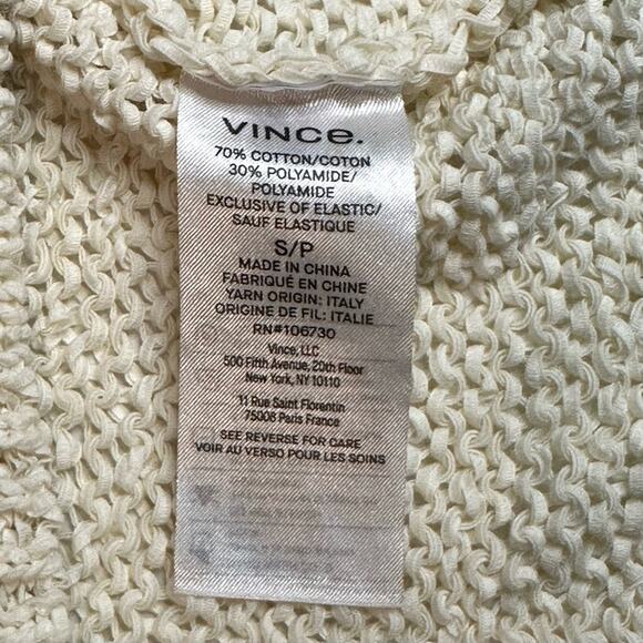 Vince Textured Cable Crewneck Cream Sweater SMALL - Picture 6 of 9